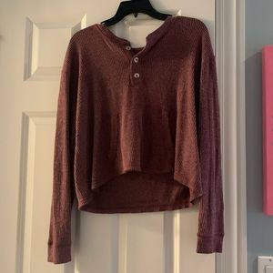 Abercrombie and Fitch Maroon Long Sleeve Sweater